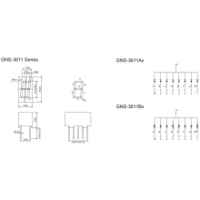 Affichage de segment de 0,36 pouce 1 chiffre 7 (GNS-3611Ax-Bx)